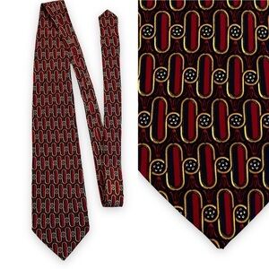 Vintage Valentino 100% Silk Tie Handmade in Italy Luxury Designer Mod Geo Print